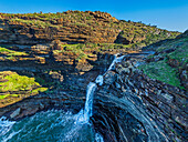  Waterfall Bluff plunges into the Indian Ocean, Waterfall Bluff, Wild Coast Trail, Wild Coast, Eastern Cape, South Africa 