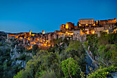  Sorano at blue hour, Tuscany, Italy 