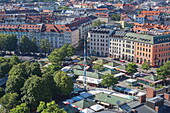 Blick über den Viktualienmarkt, München, Bayern, Deutschland