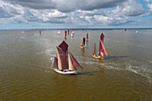 Zeesen boats in the Bodden, Fischland-Darß-Zingst, Western Pomerania Lagoon Area National Park, Mecklenburg-Western Pomerania, Germany 