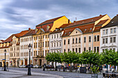  Renovated houses in the old town of Zittau, Upper Lusatia, Saxony, Germany 