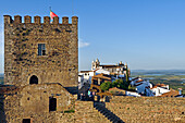 Castle of the perched village Monsaraz, Municipality of Reguengos de Monsaraz, Alentejo region, Portugal, southwertern Europe