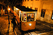 Gloria Funicular that links Baixa with Bairro Alto district, Lisbon, Portugal, Europe