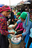 Women from ethnic minority at the Weekly market of Yen Minh,Ha Giang province, Northern Vietnam, Southeast Asia