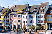 Place de la Reunion with historic houses Maison de Tribu and Maison Mieg in the morning light, Mulhouse, Alsace, France 