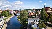 Luftaufnahme von Bydgoszcz, Polen, mit dem Fluss Brda