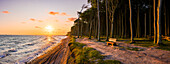 Panoramic sunrise at the Ghost Forest, Nienhagen, Baltic Sea, Germany 
