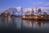  Sakrisoy at dusk, Lofoten, Norway 
