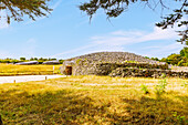  Passage grave of the Dolmen Table des Marchands, excavation site in Locmariaquer, Morbihan, Brittany, France 