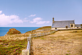  Chapelle Saint-They at the Pointe du Van rocky cape at Cap-Sizun, Finistere, Brittany, France 