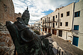 Statue of the antipope benedetto XIII, Peniscola, Valencia, Spain