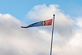  Sweden, Norrbotten County, Abisko, Sami flag 