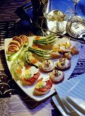 Party Snacks on White Plate