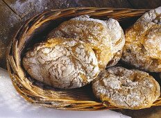 Vinschgauer Fladenbrot im Körbchen