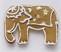 A gingerbread biscuit shaped like an elephant