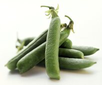 Several Fresh Sugar Snap Pea Pods