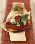 Tortilla gratin with grilled tomatoes & salsa picante