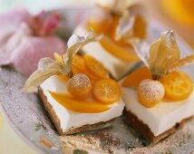 Lime mousse tartlet with exotic fruit