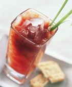 Ice-cold tomato drink