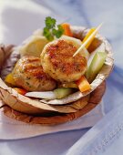 Turkey frikadellas with marinated vegetables
