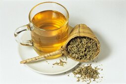 Damiana tea and dried herb (Tunera officinalis)