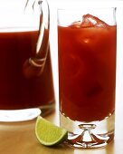 Bloody Mary with ice cubes