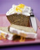 Poppy seed chocolate cake with lemon cream