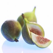 Three figs, one cut open