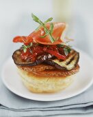Puff pastry with grilled aubergines
