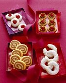 Crescents, black & white cookies, jam & nougat biscuits