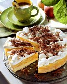 Apfel-Biskuit-Torte mit Sahnecreme & Schokospänen