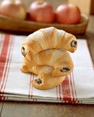Sweet croissants with apple and poppy seed filling