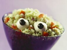 Eyeball salad (bulghur with tomatoes and mozzarella)