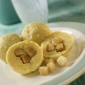 Potato dumplings with croutons