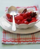Rhubarb and raspberry compote with spices