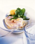 Redfish fillet with spinach and hazelnut butter