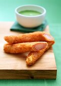 Breaded asparagus with herb sauce