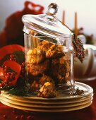 Oat and apricot cookies in jar