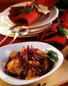 Red cabbage with currants and apricots