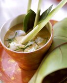 Fish curry with lemon grass in a small bowl