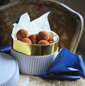 Truffle pralines in gift box