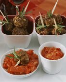 Meatballs with pine nuts, rosemary and chili peppers