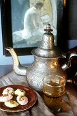 Arabian tea scene with sweet pastries