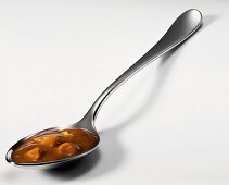Mushroom sauce on spoon