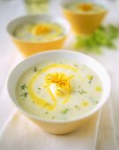 Cauliflower soup with parsley and orange zest