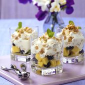 Fruit salad with quark cream