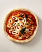 Pizza ai frutti di mare (Pizza mit Meeresfrüchten, Italien)