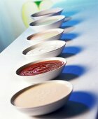 Various sauces in bowls
