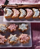 Biscuits with gianduja cream and coloured grated coconut