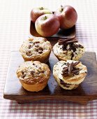 Apple & cinnamon muffins and stracciatella & rum muffins